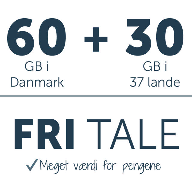 Fri tale + 60 GB i DK + 30 GB i EU (5G) 