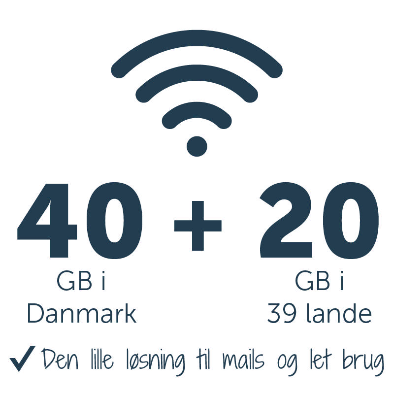Mobilt bredbånd med 40 GB DK + 20 GB EU 