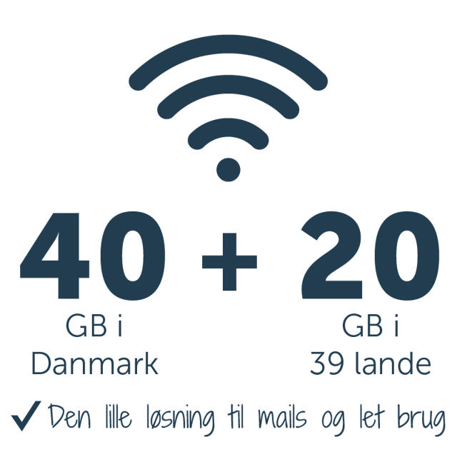 Mobilt bredbånd med 40 GB DK + 20 GB EU 