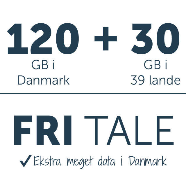 Fri tale + 120 GB i DK + 30 GB i EU 5G 