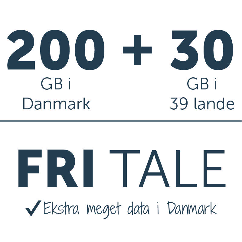Fri tale + 200 GB i DK + 30 GB i EU 5G  