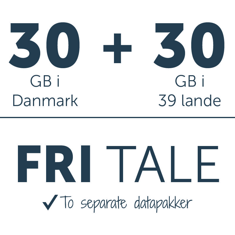 Fri tale + 30 GB i DK + 30 GB i EU 5G 