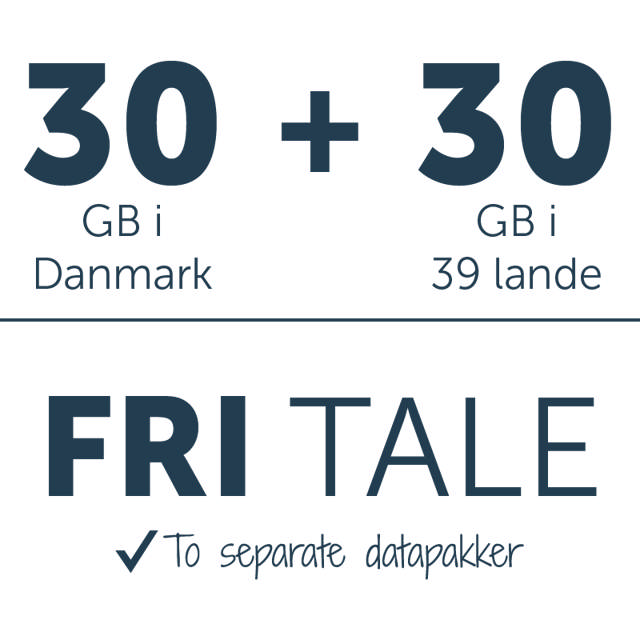 Fri tale + 30 GB i DK + 30 GB i EU 5G 