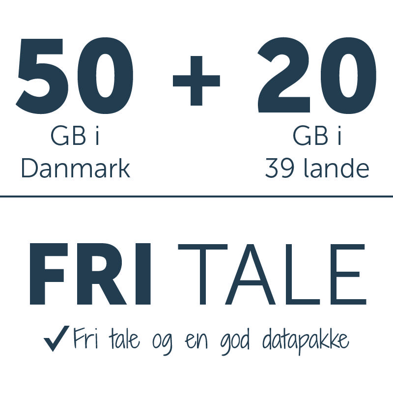 Fri tale + 50 GB i DK + 20 GB i EU 5G 