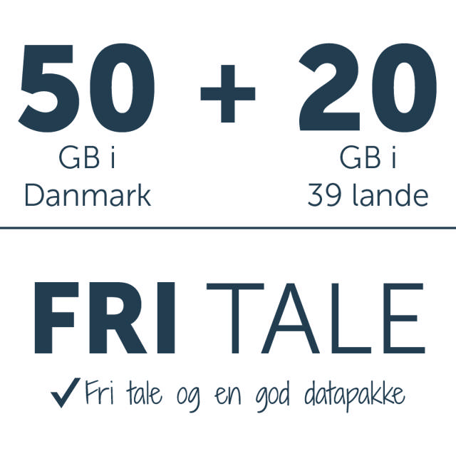 Fri tale + 50 GB i DK + 20 GB i EU 5G 