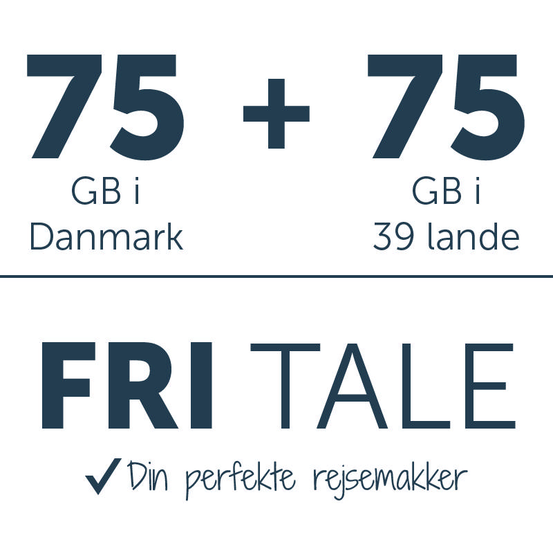 Fri tale + 75 GB i DK + 75 GB i EU 5G 